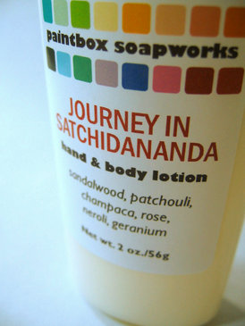 Journey in Satchidananda SAMPLE SIZE Organic Hand and Body Lotion - Sandalwood, Patchouli, Champaca, Rose, Neroli, Geranium... 