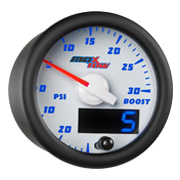 White & Blue MaxTow Diesel Gauge Series