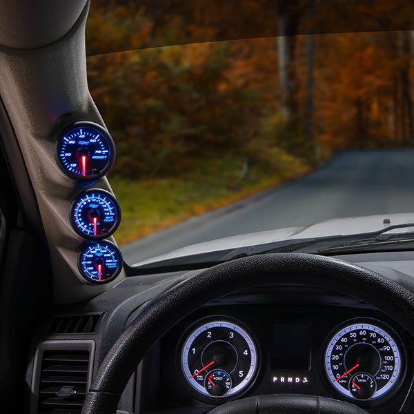 52mm Mounts 2-1//16 GlowShift Gray Triple Pillar Gauge Pod for 1992-1995 Honda Civic Factory Color Matched Gauges to Vehicles A-Pillar ABS Plastic 3