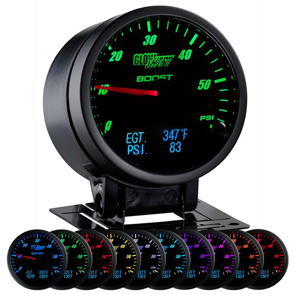 GlowShift 3in1 Black Face Boost w/ Digital EGT & Pressure Gauge