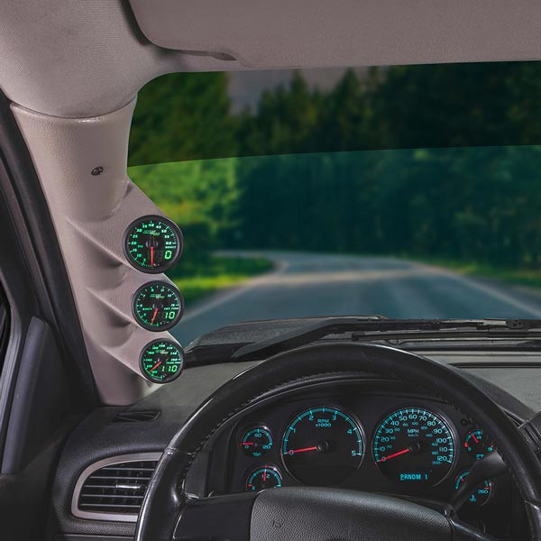 21/16 GlowShift Tan Triple Pillar Gauge Pod for 20072013 Chevrolet