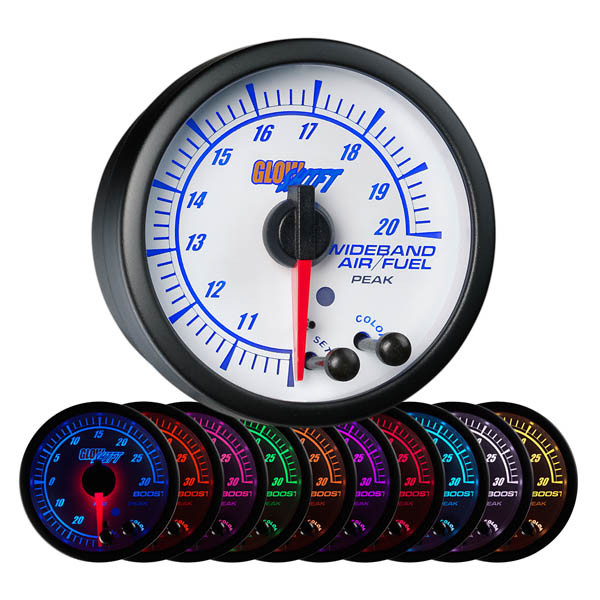 White Elite 10 Color Wideband Air Fuel Ratio Gauge