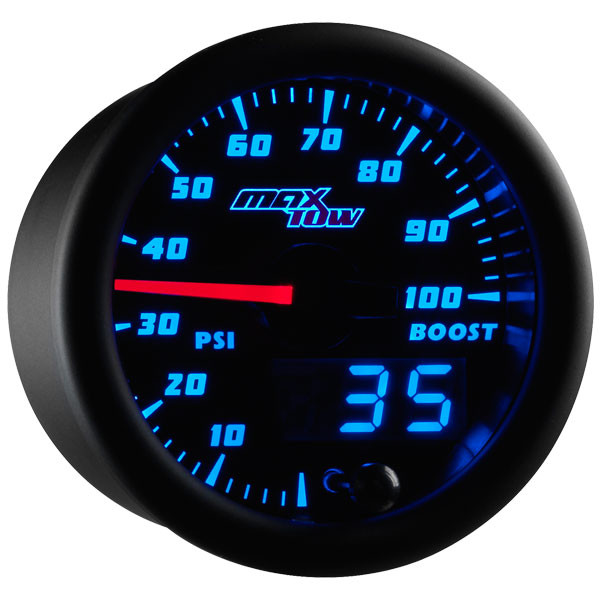 Black & Blue MaxTow 100 PSI Boost Gauge