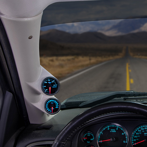 21/16 GlowShift Tan Triple Pillar Gauge Pod for 20072013 Chevrolet Chevy Silverado Duramax