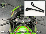 Mid Mount 50mm Clip-on Motorcycle Handlebars