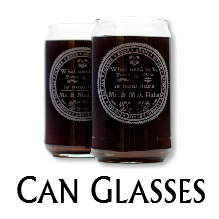 Glass Blasted Home Brewing Glassware - Can Glasses