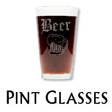 Glass Blasted Home Brewing Glassware - Pint Glasses