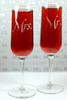 Engraved Modern Champagne Flutes Mr & Mrs (Set of 2)