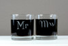 Engraved Rocks Glasses with Classic Mr & Mrs Theme (Set of 2)