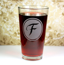 Pint Glasses Etched with Newlywed Initial Monogram  (Set of 2) As Pictured or Pick Your Own Font
