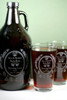 Engraved 64oz Growler and Two (2) Pint Set with 'Brewing Love' Wedding Theme Design