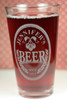 Pint Glass Engraved & Personalized Oval Beer with Hop trio