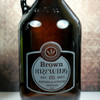 Engraved 64oz Growler with Classy Simple Label Design Close Up