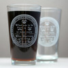 Engraved Pint Glasses with Personalized Homebrew Wedding Beer Names Design