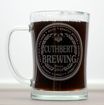 Engraved Beer Stein or Mug with Custom Brewing Beer Names (Set of 2)