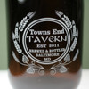 Engraved 64oz Growler with Personalized Home Brew Hops and Wheat Tavern Design Close Up