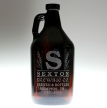 Large Initial & Wheat Personalized 64oz Beer Growler