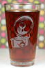 Engraved Sandblasted Pint Glass with 35mm Camera with Retro Flash