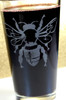 Engraved Sandblast Etched Pint Glass with Bee