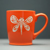 Ceramic Coffee Mug Engraved with Dragonfly Tribal Swirl Design