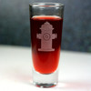 Engraved Shooter Shot Glass Etched with Fire Hydrant