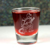 Engraved Whiskey Shot Glass with Firefighter in Action