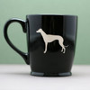 Black Ceramic Coffee Mug Engraved with Greyhound Dog