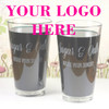 Your Engraved Logo Etched Engraved Pint Glass (Set of 2)