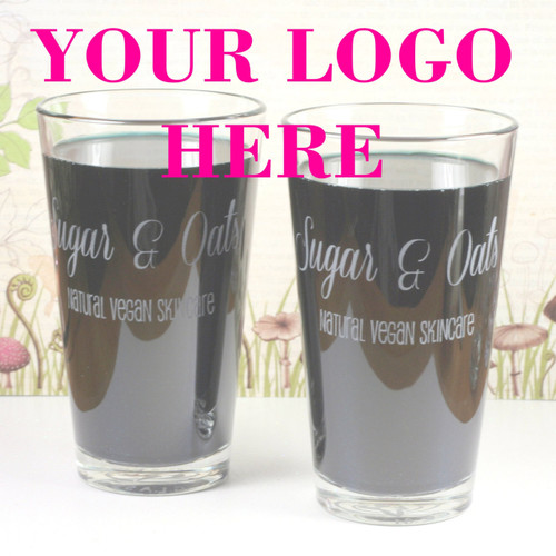 Your Engraved Logo Etched Engraved Pint Glass (Set of 2)