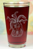 Engraved Medusa Octopus Tiki Etched Sandblasted Pint Glass