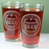 Engraved Pint Glasses with Personalized Beer Names Design (Set of 2)