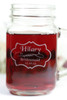 Engraved Personalized Bridesmaid Wedding Mason Jar Mugs with Classy Label Design