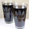 Engraved Personalized Modern Feel Home Brew Beer Pint Glasses (Set of 2)