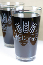 Personalized Beer Glass Gift | Custom Engraved Pint Glasses | Modern Wheat Brewing Company | (Set of 2)