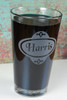 Pint Glass Personalized Name Engraved with Classy Label