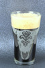 Engraved Cow Skull sandblasted Etched Pint Glass