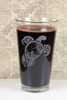 Engraved SALE  Henna Flower Turtle Etched Pint Glass