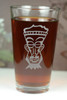 Sandblasted Engraved Pint Glass with Soul Man Tiki with Goatee