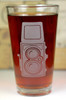 Engraved Pint Glass with Vintage Brownie Camera Etched Sandblasted