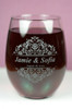 Engraved Wedding Wine Glasses with Baroque Theme (Set of 2)
