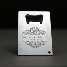 Engraved Bottle Opener with Classic Baroque Themed Design