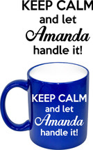 Custom listing for Brooke - PINK coffee mug with Amanda art