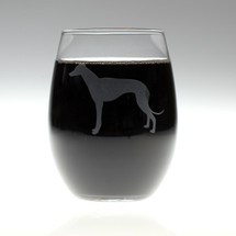 Greyhound Dog Engraved Wine Glass
