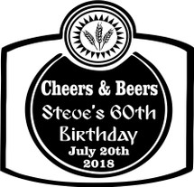 Custom listing for Christine - 64oz growler and 2 pints with Steve's birthday art