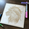 Lion Patterns wood coloring panel