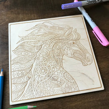 Horse Patterns wood coloring panel