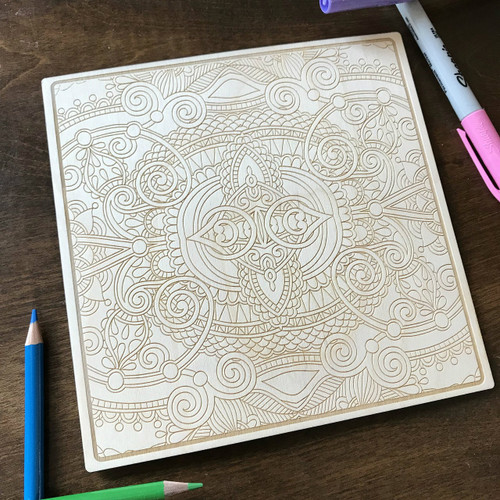 Symmetrical Pattern 1 wood coloring panel