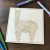 Llama Pattern wood coloring panel