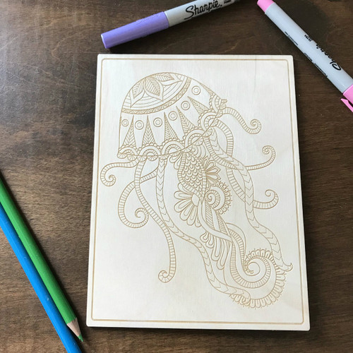 Jellyfish Patterns wood coloring panel