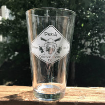 Personalized Firefighter mask and crossed axes Engraved Pint Glass